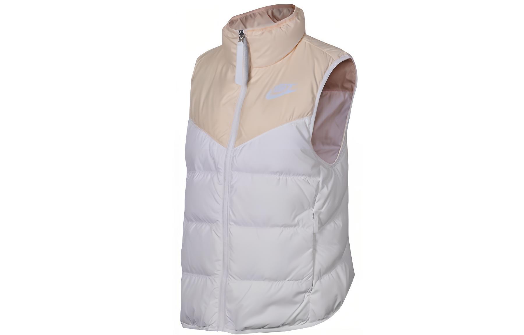 Nike Down Vests Women s Ecru Stand Collar Moderate Other 939443-838 XL