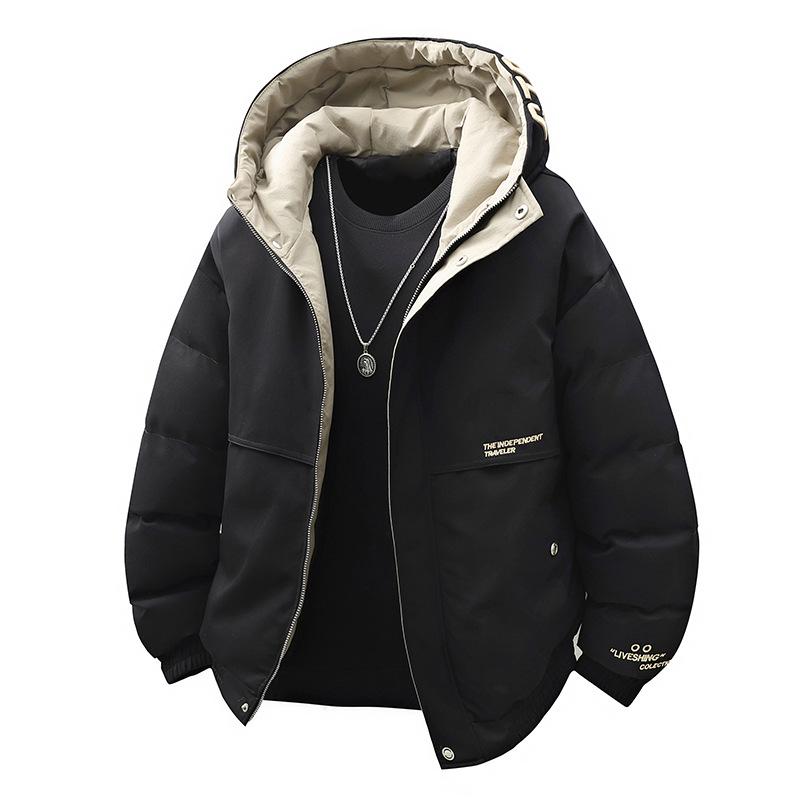 

WASSUPNEST Men s Thickened Warm Hooded Winter Cotton Jacket M