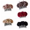 Solid Color Flowers Hairpin Bohemian Chignon Hair Clip Hair Accessories Floral Hair Comb  Daily
