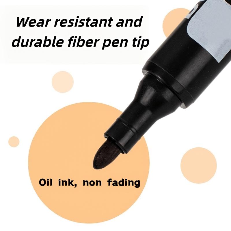 4pcs Black And 4pcs White Marker Pen Set/Quick-Dry Oil-Based Broad Tip Pens/Durable Thick Pens for Express Logistics Marking