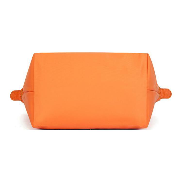 Longchamp Le Pliage Green 30 Solid Short Handle Snap Zipper Closure Nylon Tote Bag Medium Women Tote Bags Orange L1623919P54