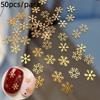 50Pcs Christmas Metal Snowflake Nail Art Charms Gold Silver Winter False Nail DIY Manicure Decorations Gift