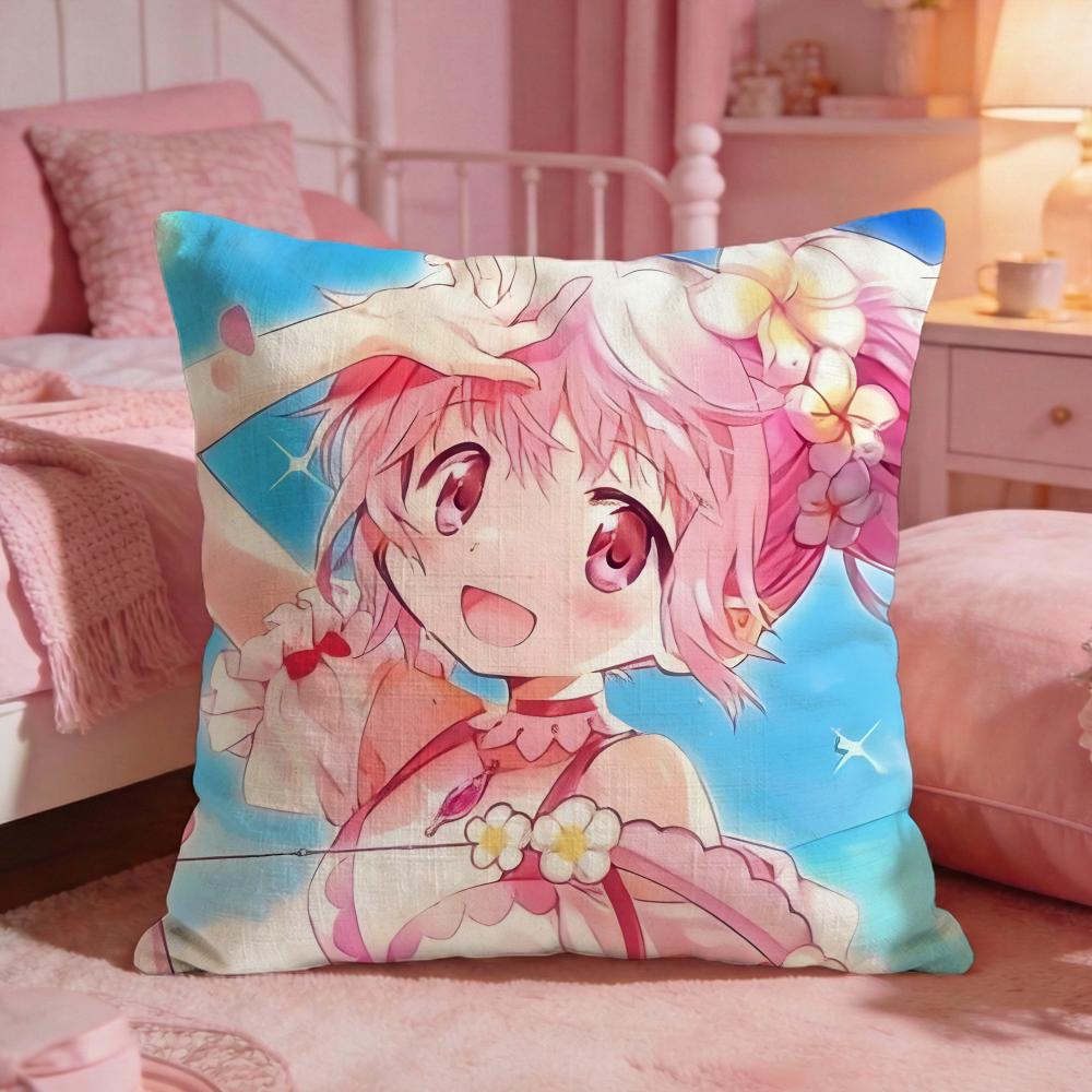 PPuella Magi Madoka MMagicas Cushion Cover Premium Comfort Reversible Pillow Cove -Two In One Design For Any Room & Car Interior