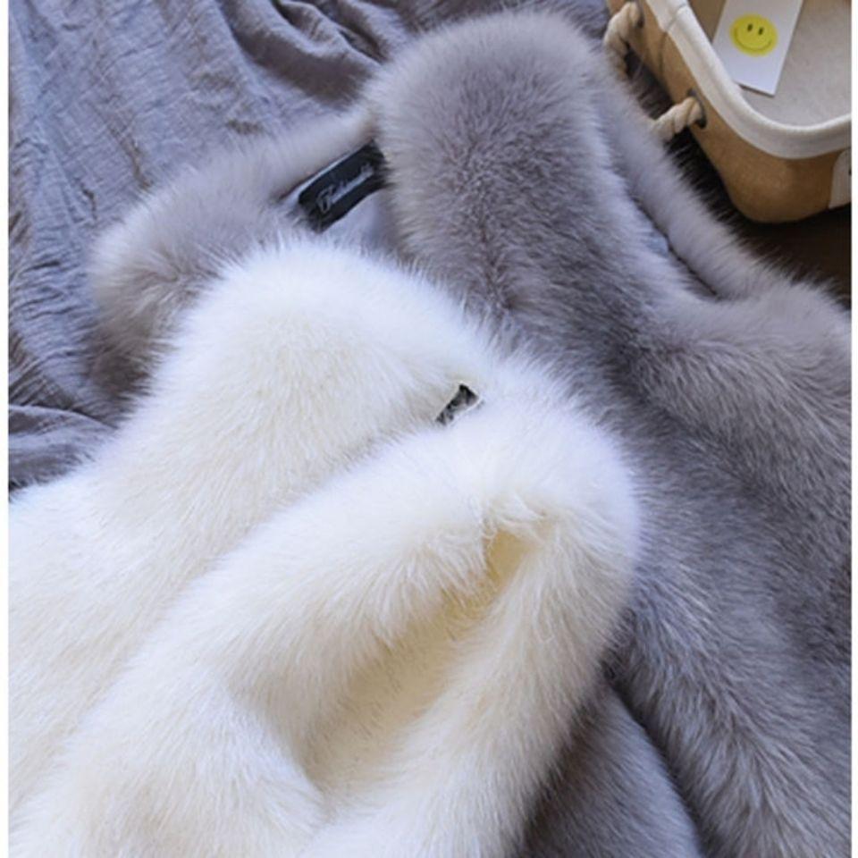 Imitation fur vest women's short autumn and winter new imitation fox fur vest thickened vest plush jacket