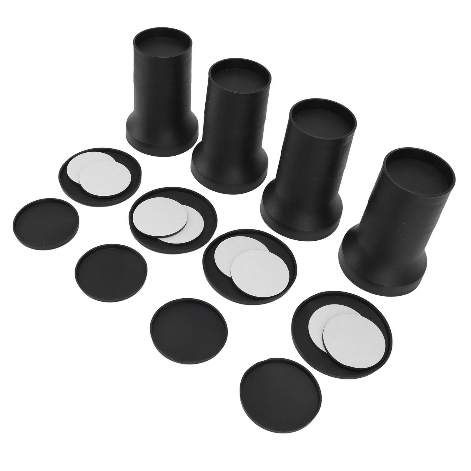 

4pcs Round Furniture Lifters with Rubber Non Slip Pads Plastic Bed and Furniture Raisers Set