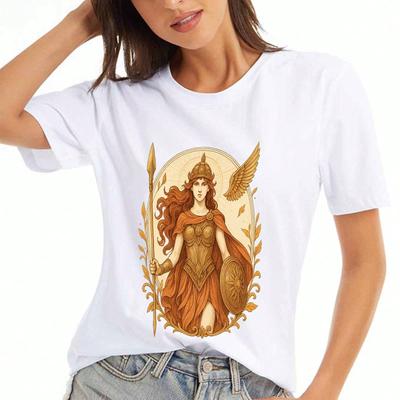 Athena Goddess Wounisex's Cotton T Shirt, Premium Cotton Quality Print, Durable And Longlasting, Casual And Fashionable. Greek Mythology Ancient Warri