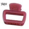 Anti-slip Hair Claw Hollow Square Design Claw, Semi-Transparent Back Head Shark Half-up Clip with Anti-Slip Teeth And Thick Elastic Spring for