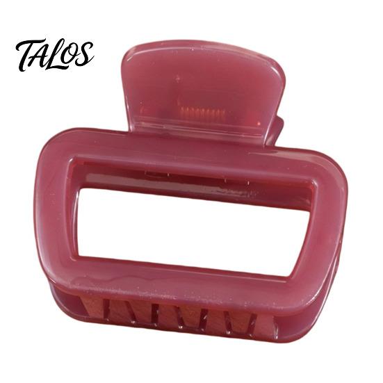 Anti-slip Hair Claw Hollow Square Design Claw, Semi-Transparent Back Head Shark Half-up Clip with Anti-Slip Teeth And Thick Elastic Spring for
