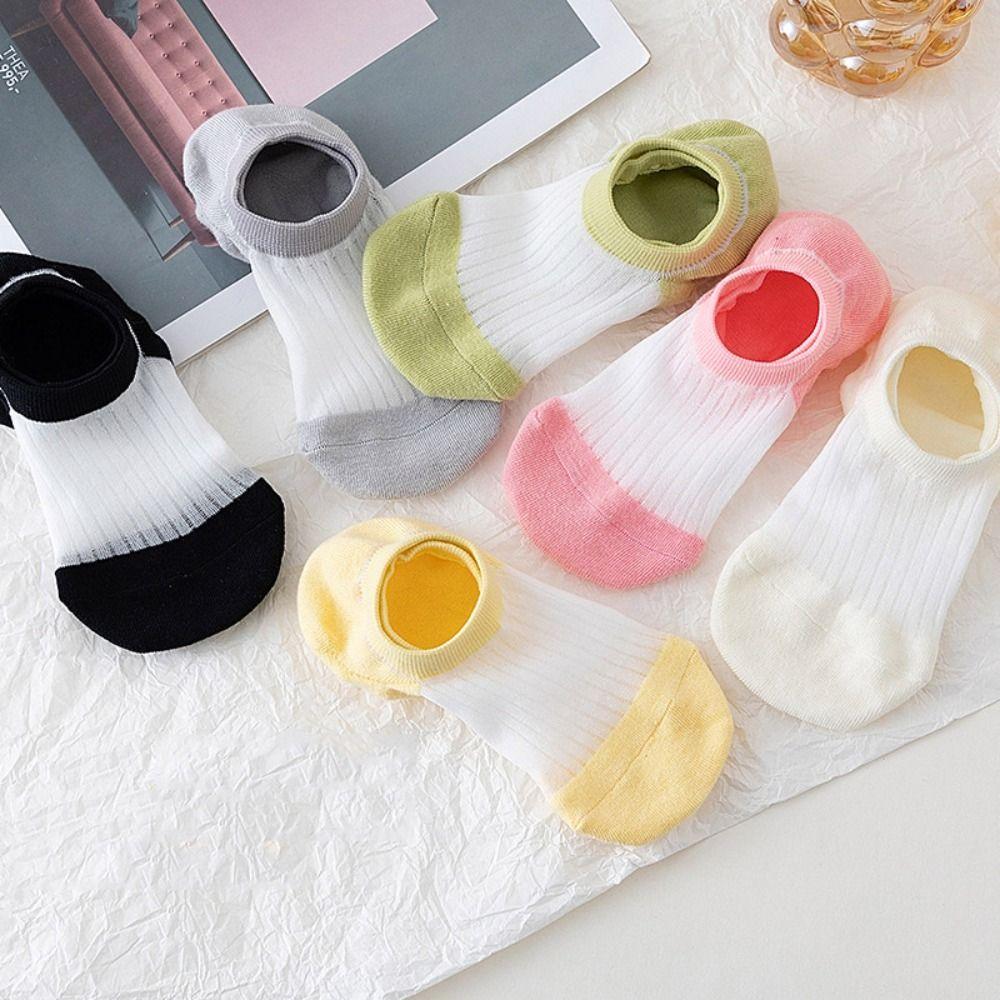 

Low Tube Comfortable Elastic For Girls Boat Socks Sock Slippers Female Hosiery Glass Silk Socks