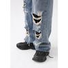 Men's Autumn New Product Retro Street Beggar Hole Patch Straight Leg Jeans for Men