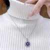 Sapphire & Gemstone Flower Set: Ring, Necklace, Earrings - Elegant, Versatile Fashion for Women