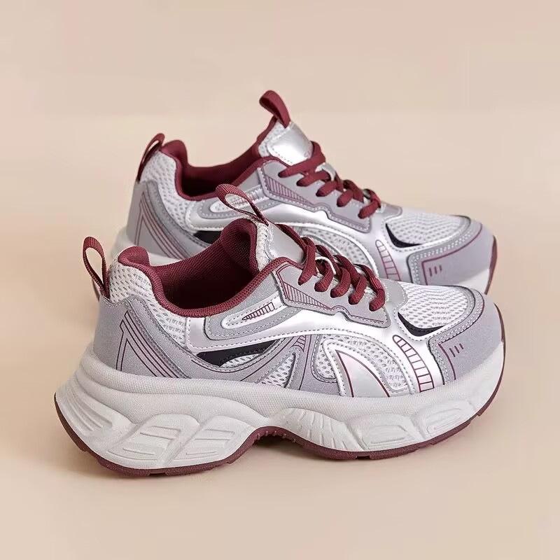 

Platform dad shoes spring new niche heightening lightweight mesh casual running sneakers 35 красный