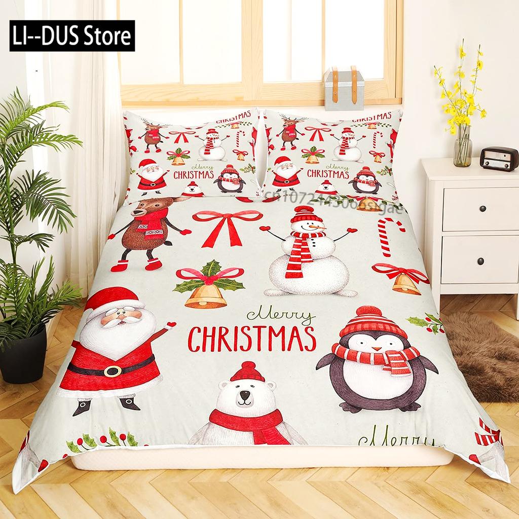 Duvet Cover Set Cute Penguin Panda Bedding Set for Boys Girls Children Kawaii Bear Animal Bedding Set Twin Full Queen King Size