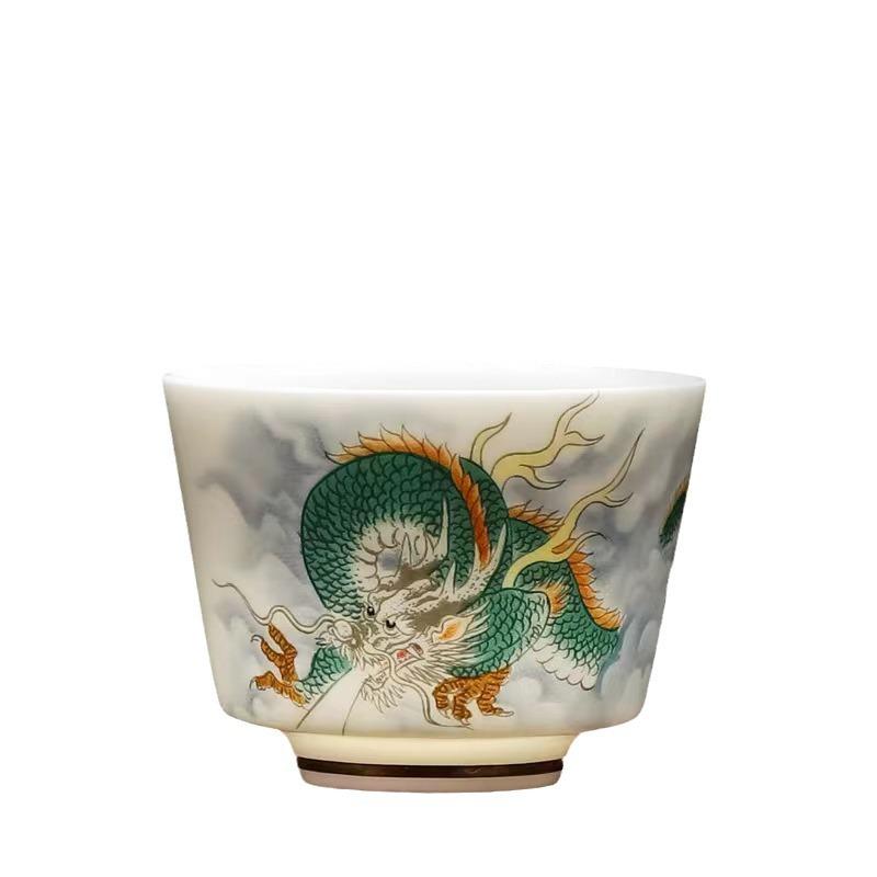 Chinese Style High White Porcelain Tea Cup Tea Room Tasting Cup Lamb Jade Master Cup Kung Fu Tea Set Accessories