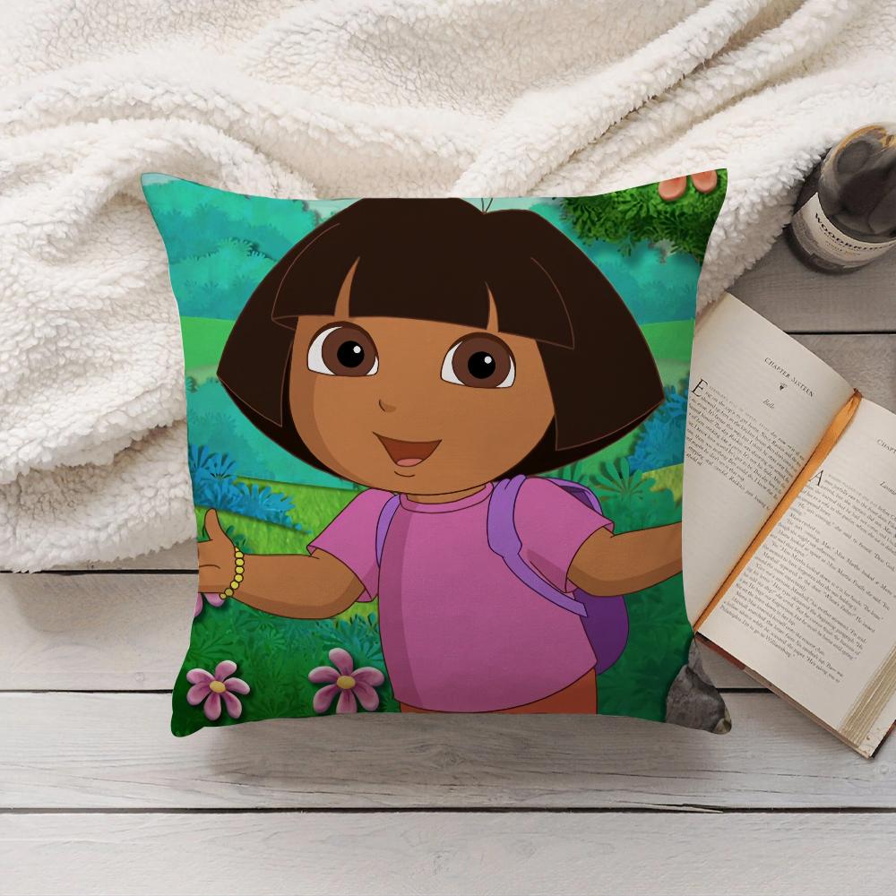 Cartoon D-Dora The E-Explorer Pillow Case Home Decoration Cushion Cover Suitable For Bedroom Car Office Sofa