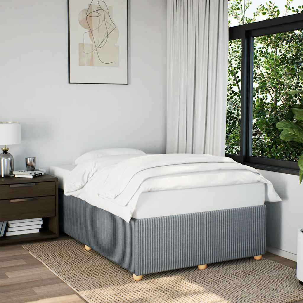 Bed Frame without Mattress Light Grey 120x190 cm Fabric