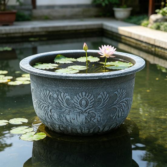 Blumentopf Große Kapazität Harz Pflanzgefäß Mehrzweck Outdoor Garten Topf