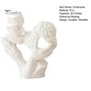 Living Room Art Piece 3D Printed Kissing Couple Figurine, Romantic Hollow-out Statue with Wide Solid Stable Base, Modern Delicate Carved Figurine