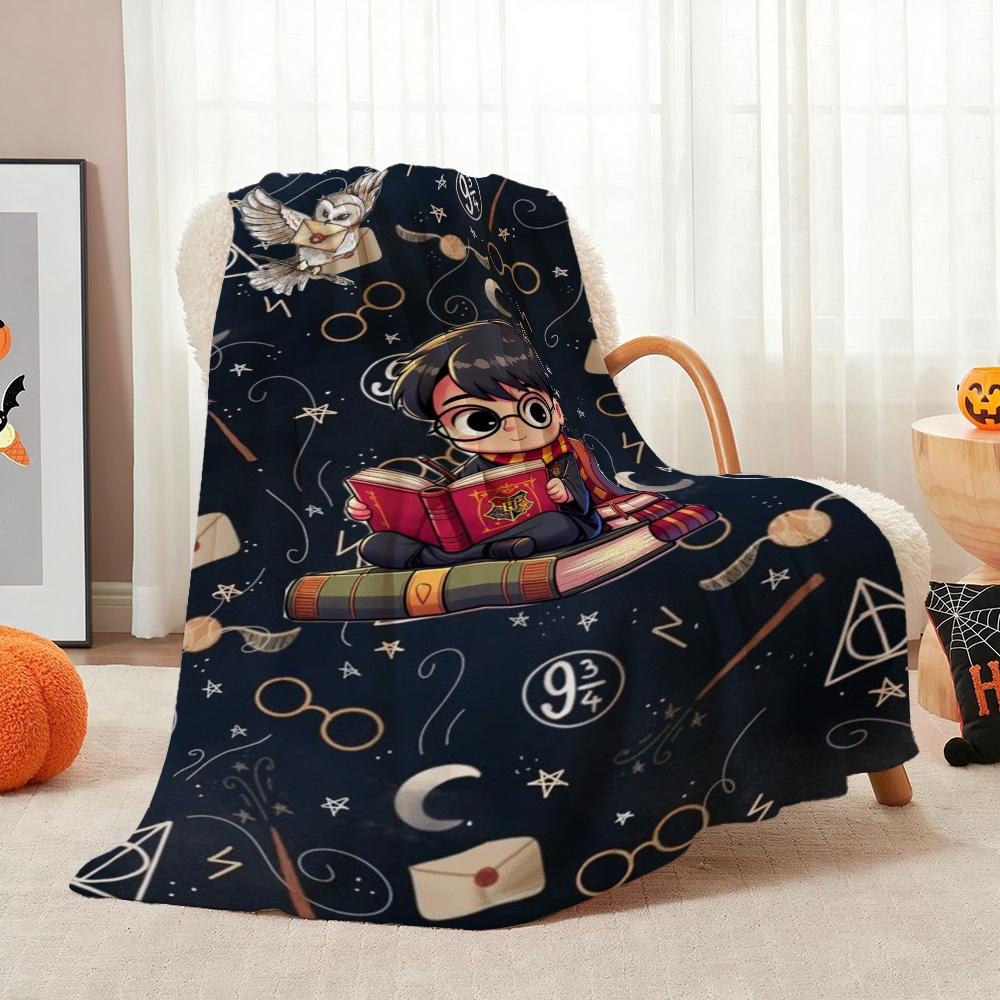 Harry Potter'S Magical World Theme Printed Blanket Breathable Fleece Blanket For Bedroom Sofa Nap Home Party Decor Memorial Gift