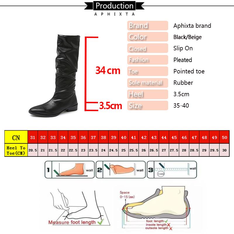 Aphixta Luxury Leather Women Ankle Boots Black Mid-Calf Modern Boots 3.5cm Square Heel Shoes Woman Boats botines para mujeres