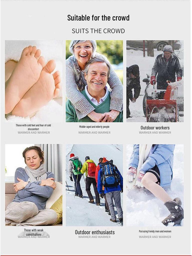 USB Rechargeable Heated Knee-High Socks for Winter Skiing and Outdoor Sports