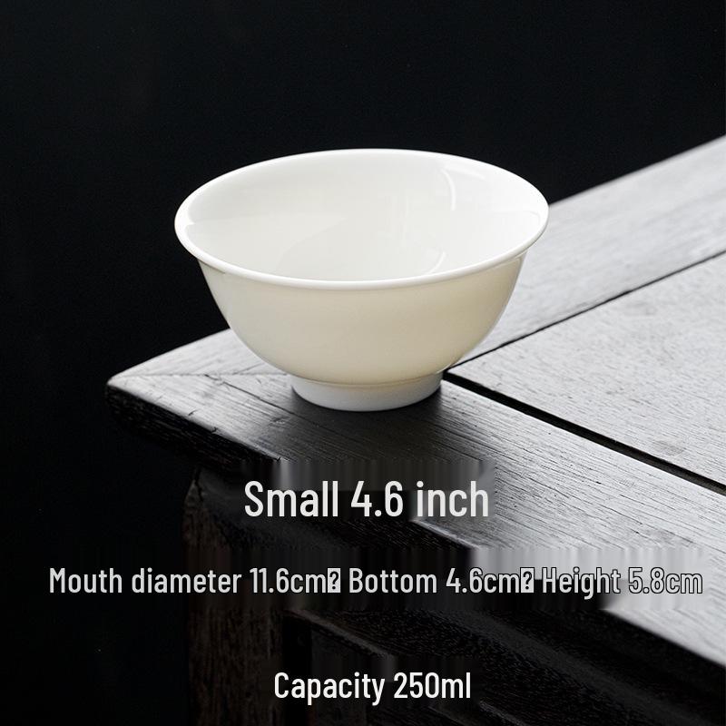 Dehua Mutton Fat White Porcelain 4.6 /5  Inverted Rim Rice & Soup Bowl 250ml/350ml