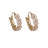 Korean Style Temperament Niche Design Zircon Wheat Ear Hoop Earrings Women Light Luxury Fashion Exquisite High-end Atmospheric Earrings