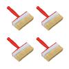 4Pieces Stain Applicators Set with Natural Bristles Ideal for Deck Terrace and Furniture Coating Projects Supplies