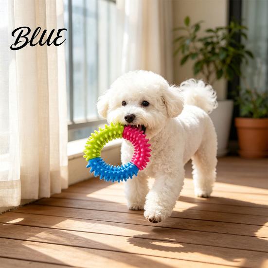 Safe Chew Toys for Small Medium Large Dogs Spiky Ring Dog Toy Rubber Interactive Non-Toxic Fetch And Teeth Cleaning Toy Aggressive Chewers