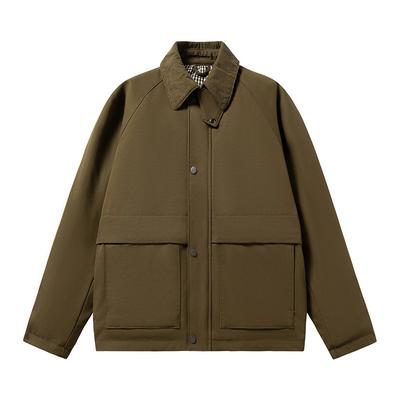 New Men's Autumn and Winter Versatile Lapel Casual Retro Work Jacket Jacket Multi-bag Loose Personality