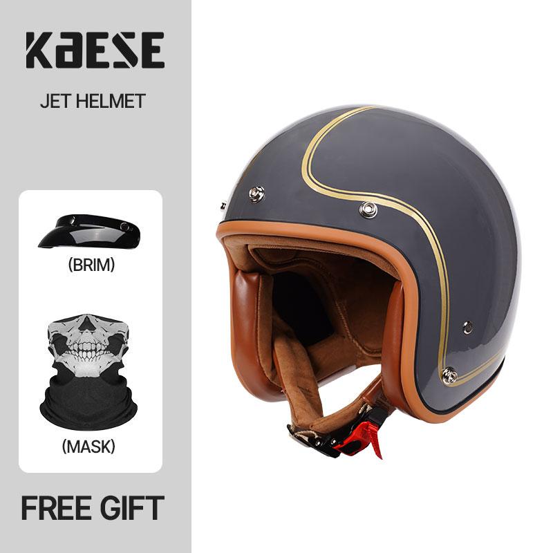 New Design Retro Motorcycle Helmet Open Face Helmet Scooter Helmets 3/4 Chopper Casco Moto Vintage Motorbike Helmets DOT ECE