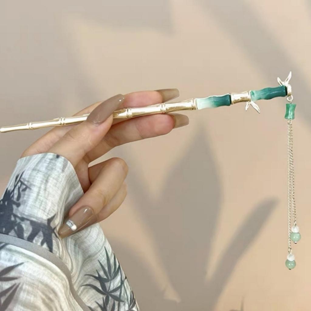 Chinese Style Vintage Hairpin Elegant Tassel Flower Hair Stick For Girl's Long Dress Cheongsam Hanfu Retro Hair Accessories