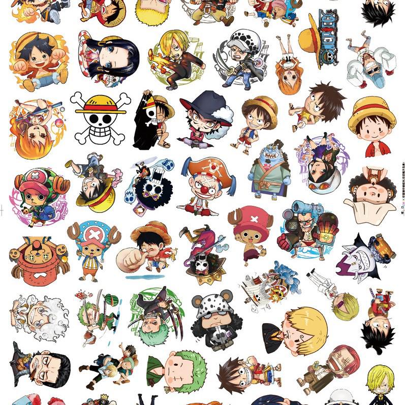 50 One Piece Stickers - Cartoon Anime Luffy & Zoro Decorations for Phone Cases & Water Bottles