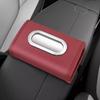 Car Tissue Holder Armrest Car Tissue Box Holder with Adjustable Elastic Band PU Leather Napkin Holder Center Console Tissue