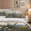 3-Piece Bedding Pillowcase Quilt Cover Set Wildflower Grass Landscape Pattern 2D Digital Printing Suitable For Bedroom  Decor