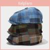 Vintage Baskenmütze für Damen und Herren Herbst Winter Mode Tartan Newsboy Kappe