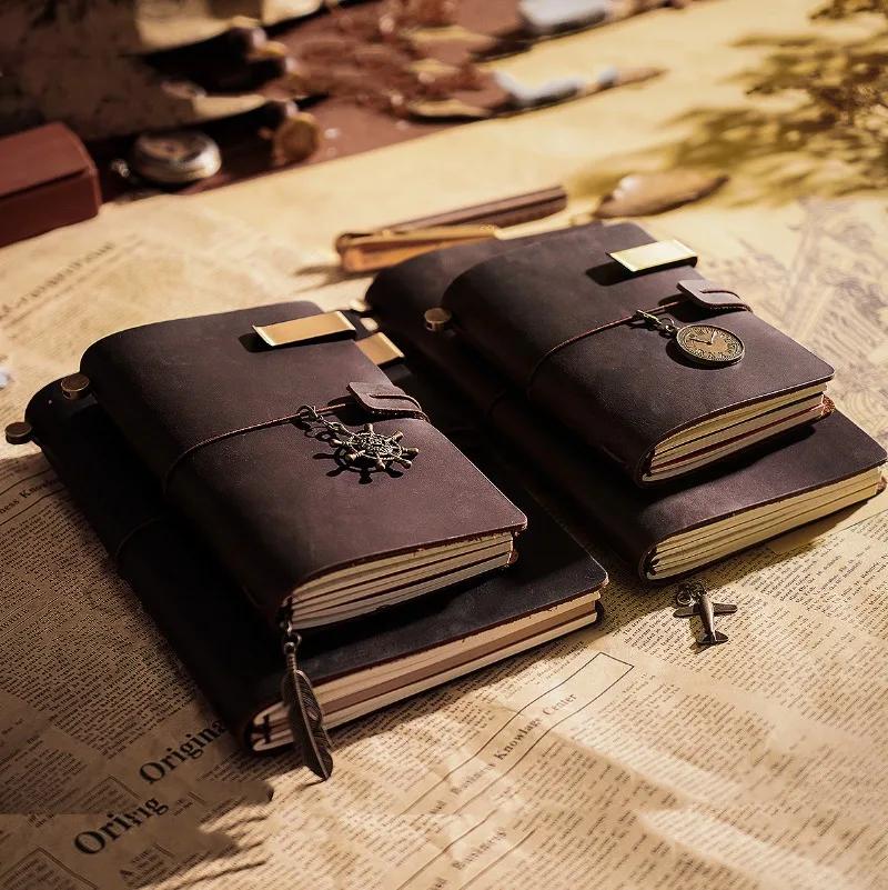 New Travel Notebook Notebook Cowhide Leather Diary Vintage Notebook Creative Record