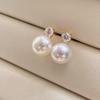 Princess Diana Style Natural Freshwater Pearl Luxury Stud Earrings for Women in 925 Silver