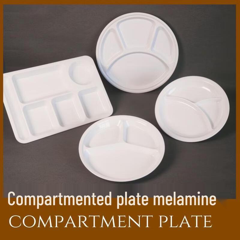 ZISIZ Melamine 3-Compartment Divided Tray Set