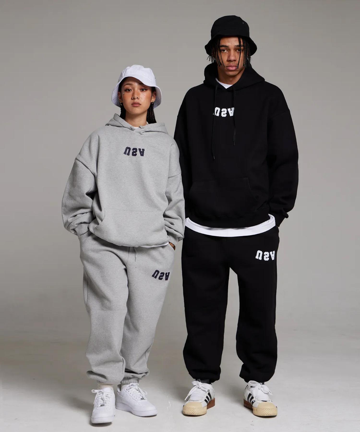 Cream Soda Lab Reverse Usa Small Logo Hooded Training Set Grey M