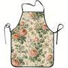 1pc of a Vintage Apron Featuring a Floral Peony Design, Made from Durable And Easy-To-Clean Polyester, with an Adjustable Waistband, Suitable for Cook