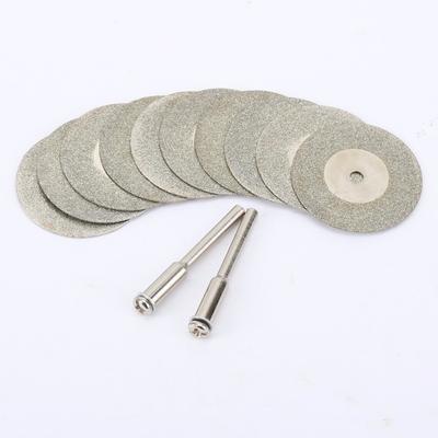 (10+2)pcs 30mm Diamond Cutting Discs Cut Off Diamond Saw Blade with 2pcs Connecting 3mm Shank for Dremel Drill Fit Rotary Tool