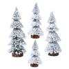 4Pcs Christmas Tree Decorations Desktop Pine Trees Snow Miniature Xmas Holiday Tabletop Decor Party Supplies Miniature Trees
