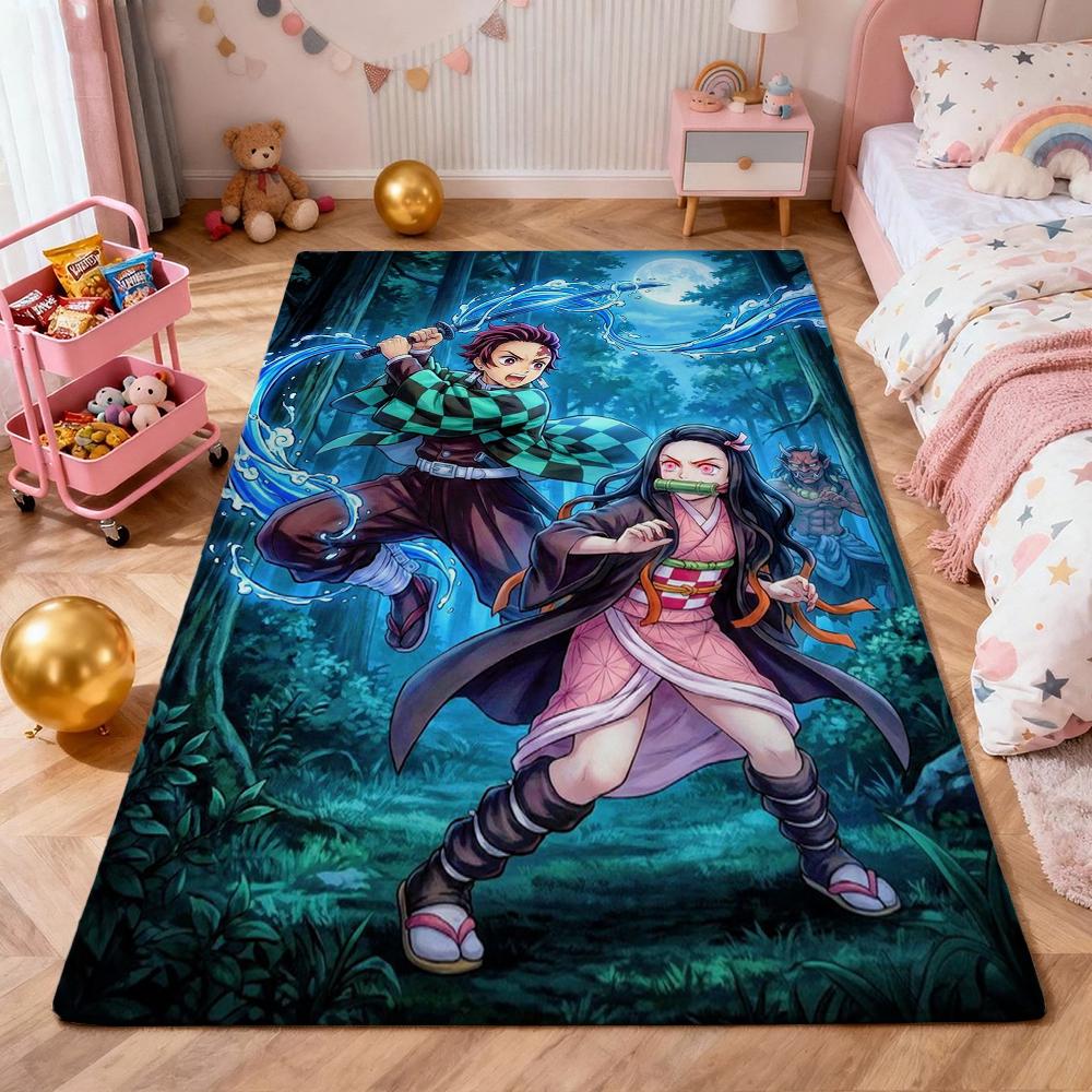 Demon Slayer Swordsmen Trio Patterned Rug Durable Easyclean Carpet For Bedroom Study Home Party Decor Birthday Gift