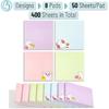 Mr. Pen- Sticky Notes, 3”x3”, 8 Pads, 400 Sheets, Cute Bear Sticky Notes, Sticky Pads Aesthetic