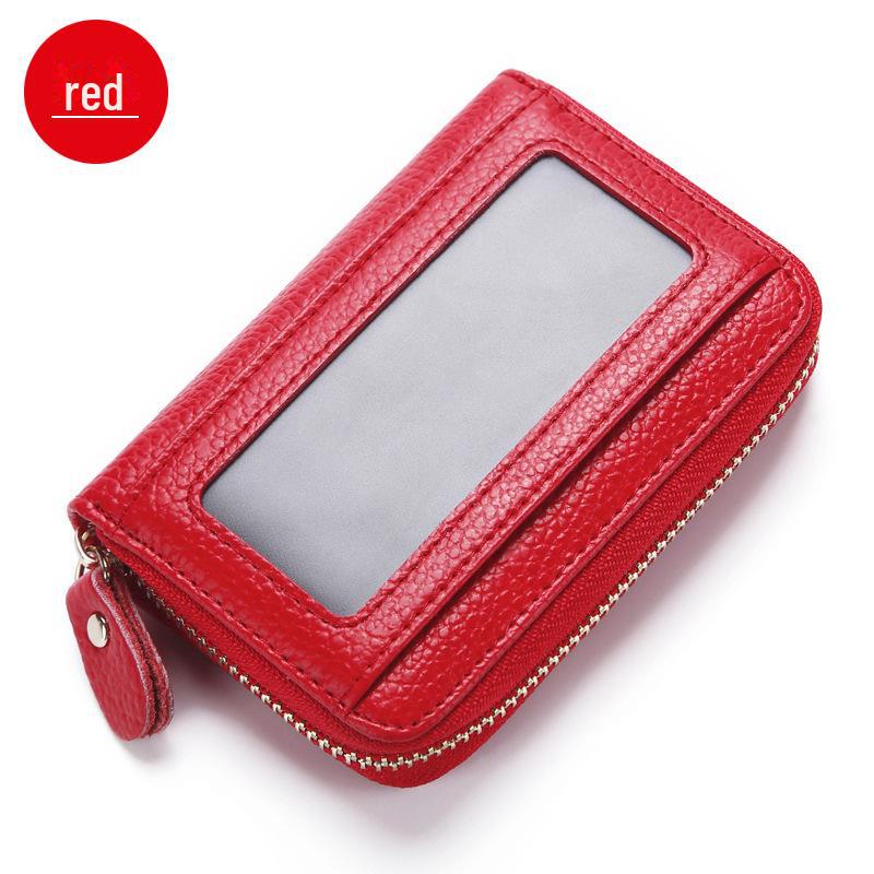 2025 Men's & Women's Cowhide Leather Accordion Card Holder & Coin Purse