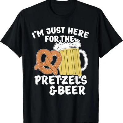 Funny Im Just Here For The Pretzels And Beer T Shirt