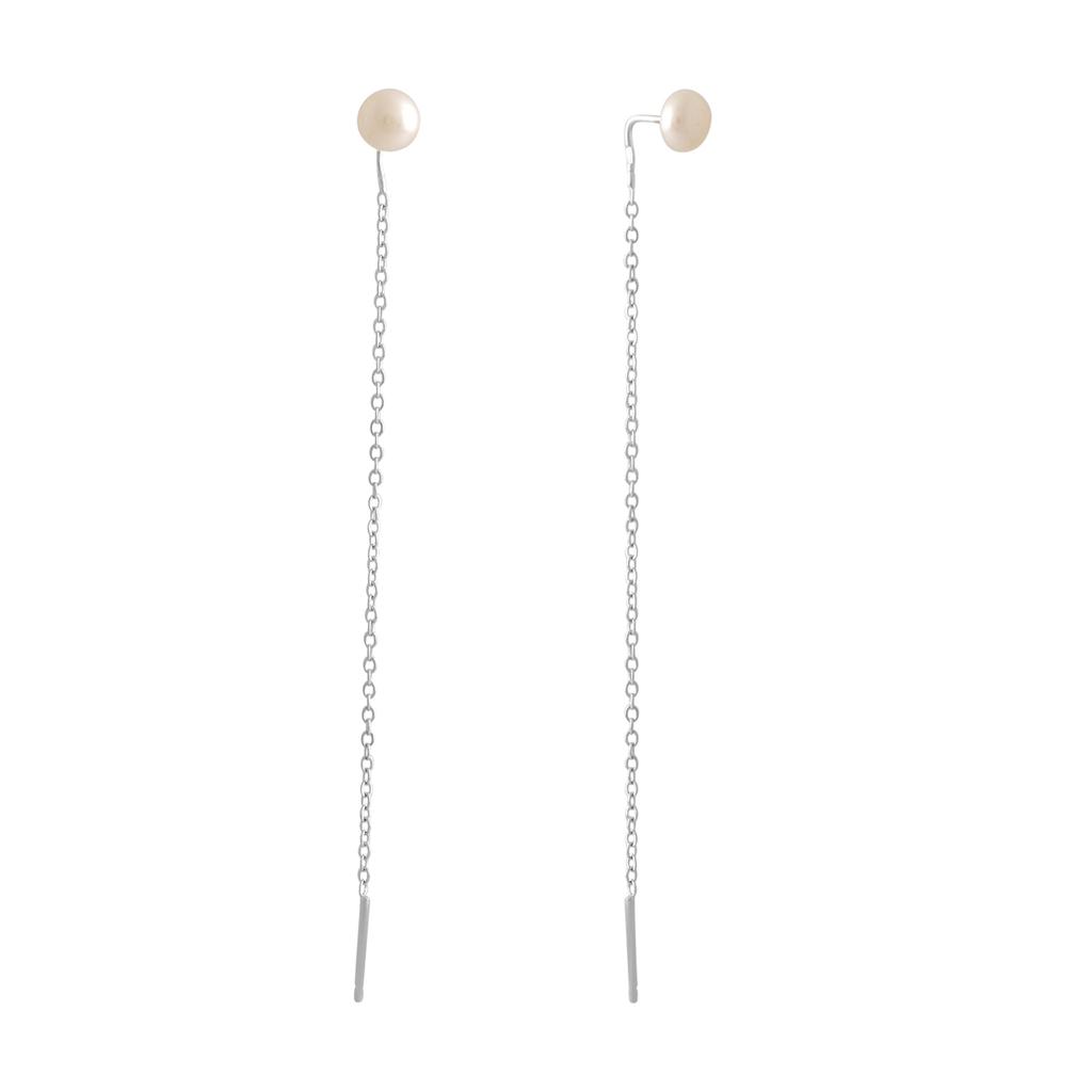 Silver Earrings with Natural Pearls 2ct (2122401)
