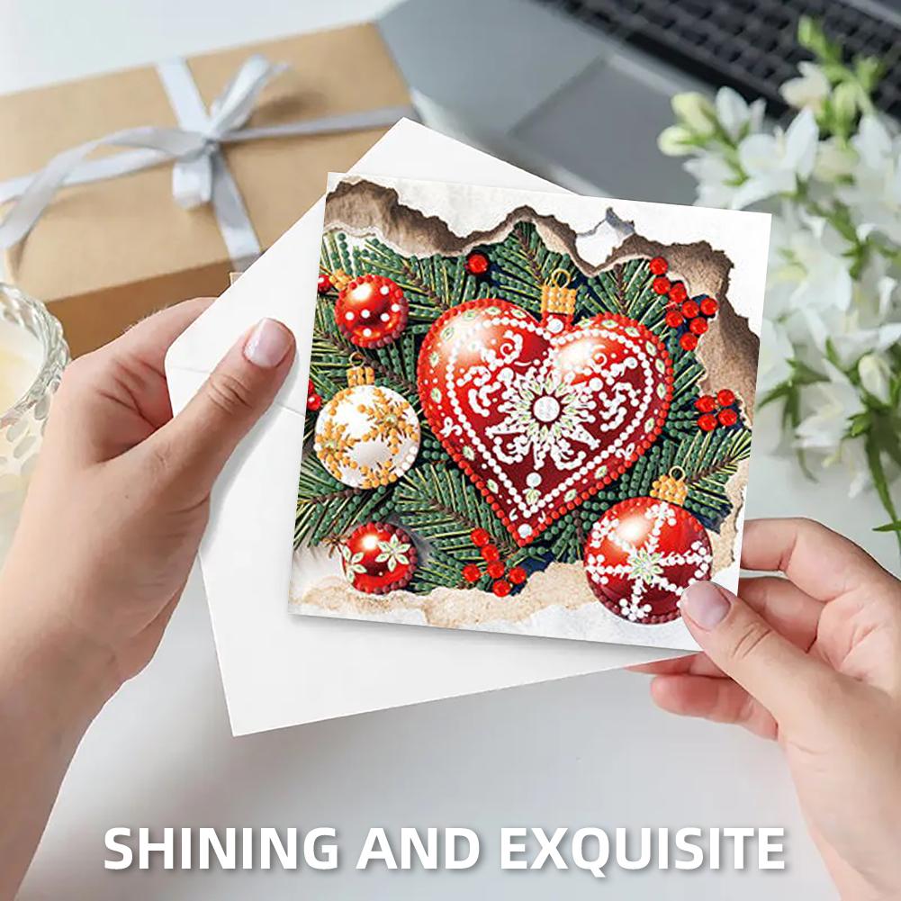 12PCS DIY Rhinestone Diamond Art Mosaic Postcards Xmas Pattern Diamond Art Greeting Cards Thank You Cards and Holiday Blessings