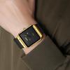 Square Watch Men Leather Strap Black Simple Slim Stylish Wristwatch Gentleman Waterproof Business Casual Male Gift Gold Black